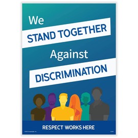 ComplyRight Respect Works Here - We Stand Together Against Discrimination Poster | 10” x 14” | Workplace Policies
