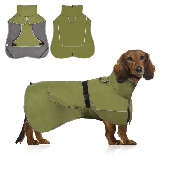 WUFANC Waterproof Dog Coat - Reflective Dog Jacket with Adjustable