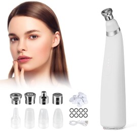 Máquina De Eliminación Puntos Negros Microdermoabrasión de Diamante 2 en 1, Belleza Facial Inalámbrica Recargable por USB (Blanco)