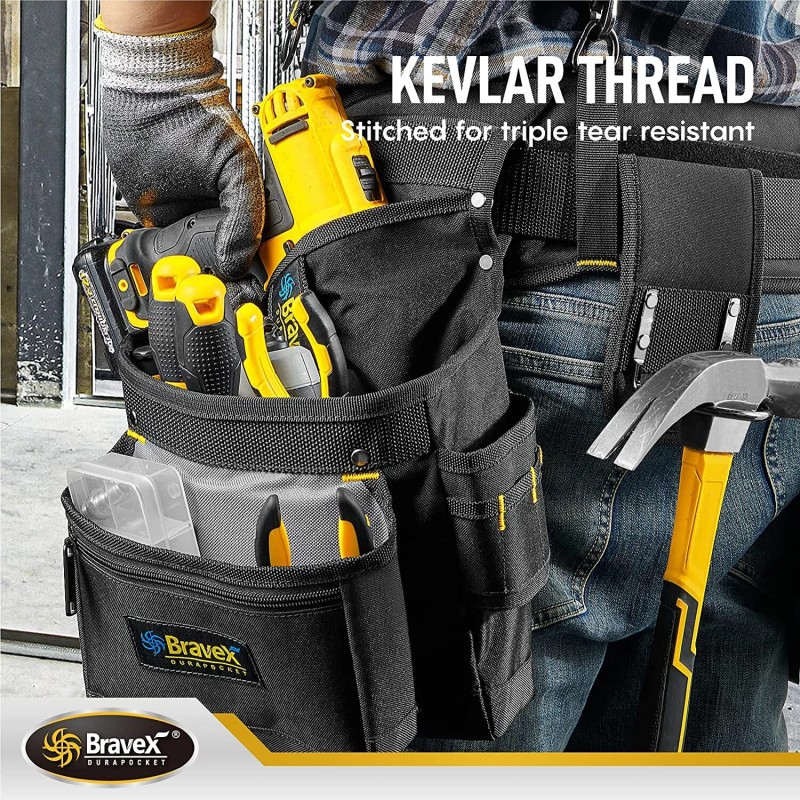 Bravex Tool Pouch Tool Belt With Suspenders Electrician Carpenter Pocket