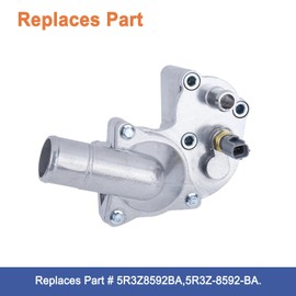 Upgrade Aluminum Thermostat Housing Assembly.(1PCS) Replaces Part # 5R3Z-8592-BA 5R3Z8592BA. Fit For 2005-2010 Ford Mustang 4.0L V6.