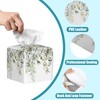 Watercolor Floral Leaves Tissue Box Holder,Square Leather Tissue Box Cover