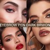 Eyebrow Pencil Dark Brown, Smudge-proof Eyebrow Pencil with 2 Fork