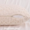 Cikary Cream Beige Fur Throw Pillow Covers 3D Rose Pattern