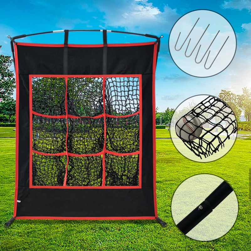 Kapler Pitching Net with Strike Zone - Baseball Softball 9
