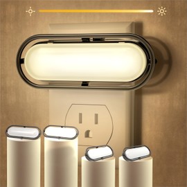 Tonitre Night Light Plug in, Vintage Night Light Dusk to Dawn Sensor, Adjustable Brightness 0-100LM, Soft White 3000K, Farmhouse Rustic Home Decor Nightlight for Hallway Bedroom Stairway Kids, 4 Pack