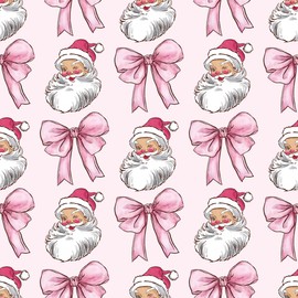 Giftini Coquette Gift Wrap, Girlie Girly Wrapping Paper, For Pink Lovers, Feminine Theme Party Decor Winter Holiday Present (Santa, One 20 inch x 30 inch sheet)