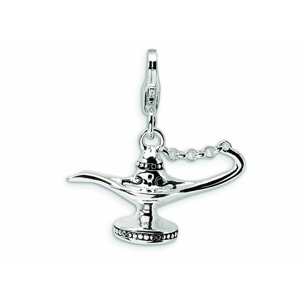 Amore LaVita Sterling Silver 3-D Enameled Magic Lamp Lobster Clasp