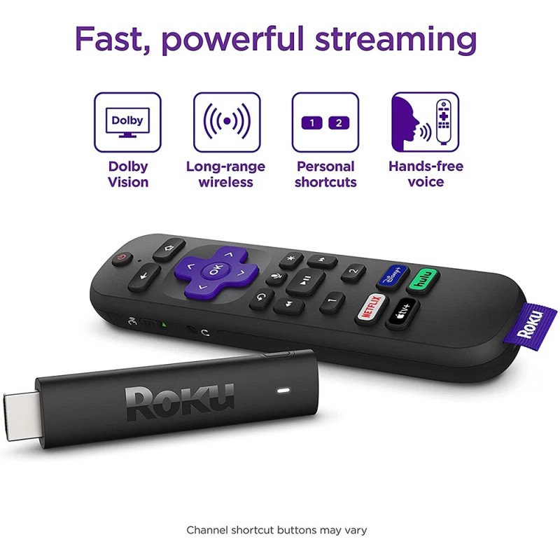 Roku Streaming Stick 4K (2021) 4K/HDR/Dolby Roku Voice Remote and