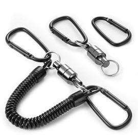BEIHOO Magnetic Releaser, Load Capacity 11.0 lbs (5 kg), Magnet, Strong Magnetic Release, Spring Cord Included, Fishing Net, Accessories, Hanging, Fall Prevention, Outdoor, Camping, Mountain Climbing,