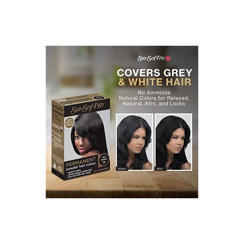 Sta-Sof-Fro Permanent Hair Color Powder Covers Grey & White Hair