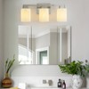 Mieloxiy 3-Light Square Bathroom Light Fixture, Brushed Nickel Modern Vanity