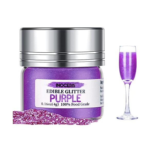Edible Glitter, INOCERIS Food Grade Luster Dust for Drinks, Vegan