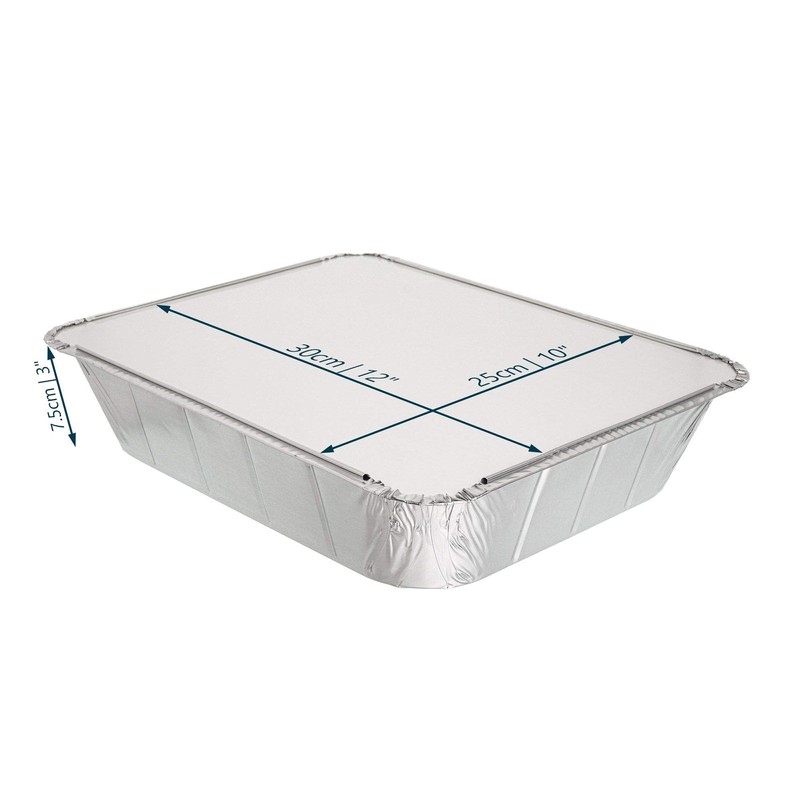 Pack of 10, Extra Deep Rectangular Disposable Aluminum Container Pans