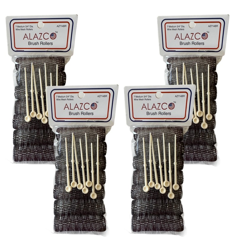 ALAZCO 28 pc Vintage Style Hair Roller Medium BRUSH ROLLERS