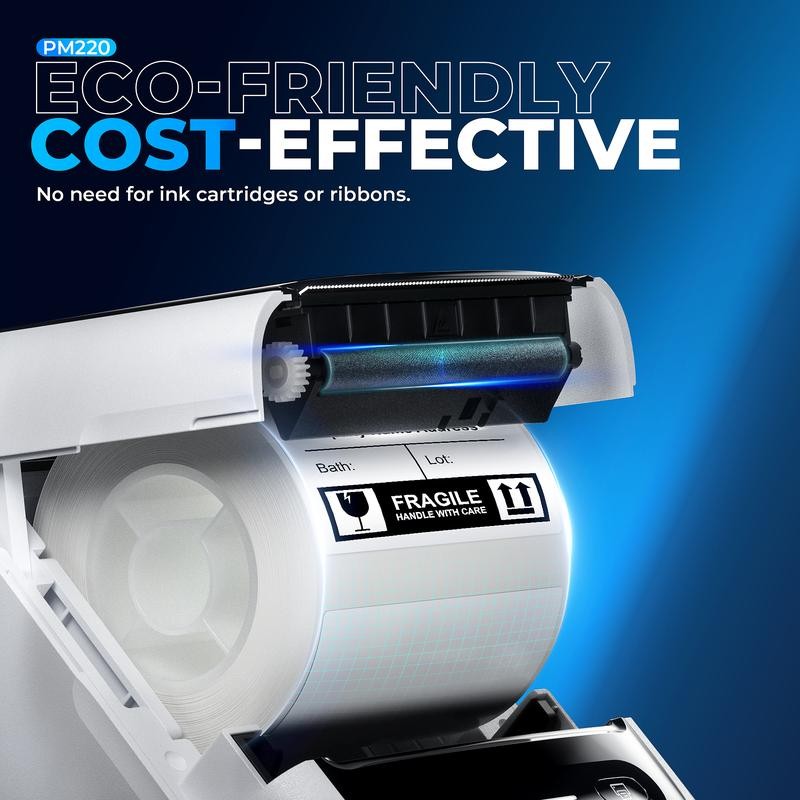PM220 Label Printer, Bluethooth Label Printer, Portable Thermal Printer for