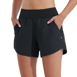 WILLIT Women's 5 Inch Swimming Shorts Board Shorts UPF 50+ Swimming Trunks High Waisted Swimming Shorts Swimming Trunks Quick Drying UVA Protection with Liner Pockets, black