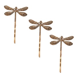 3pcs Vintage Dragonfly Hair Clips, Elegant Gold Bobby Pins, Stylish Hair Clips Women for Daily Wear & Prom Hair Accessories