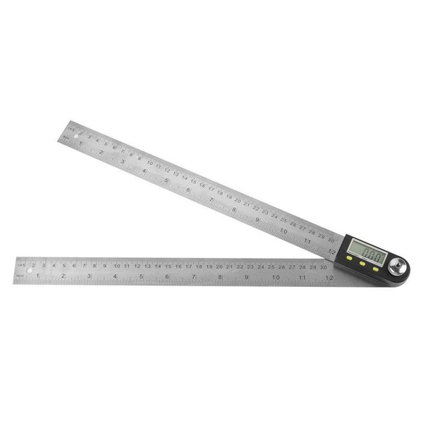 Pomya Digital Protractor, 0-300mm Stainless Electronic Protractor, Digital Goniometer, 360° Angle Finder, Miter Gauge Ruler, Length, Angle Measurement