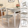 Hooseng 3 Piece Dining Table Set for 2, Small Wooden