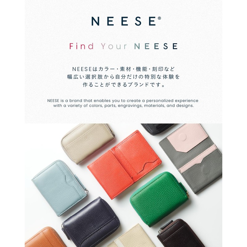 NEESE 【the Minimalist】Mini Wallet, Choose from 17 Colors, Folds Without