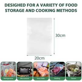 Professional Vacuum Bags Food Vacuum Bags 20 x 30 cm, Pack of 50, BPA-Free, Boil-Proof - For Vacuum Sealer and Film Welding Devices, Ideal for Sous Vide Bags, Vacuum Sealer Bags, Vacuum Sealer Bags