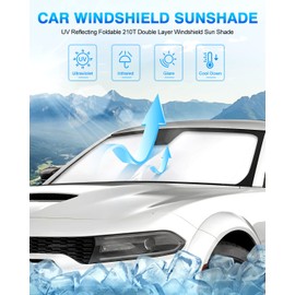 KUST Windshield Sun Shade for Dodge Charger Accessories 2011-2024 Window Shade Sun Visor Cover Foldable Blocks UV Rays Keep Your Car Cooler