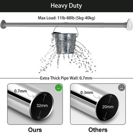 Oxdigi Room Divider Curtain Rod Long 122.4-142.1 Inches/Matt Grey Tension Curtain Rod/No Drill,Never Rust,Heavy Duty,Adjustable,Thickened Pipe Wall/Spring Tension Rod for Window,Bathroom,Bedroom