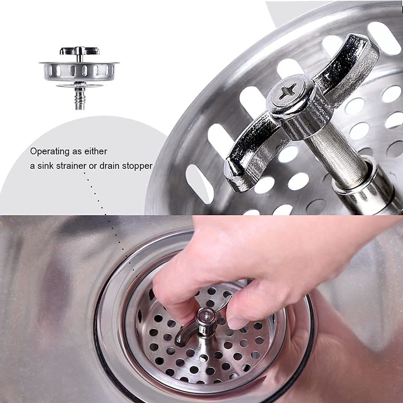 304 Stainless Steel Kitchen Sink Twist Lock Basket Drain Assembly