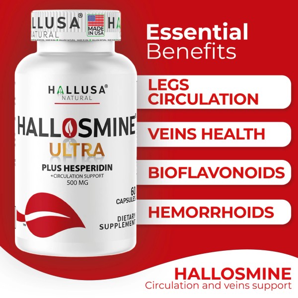 Hallosmine ULTRA Diosmin Hesperidin + FREE Cream Veins 4 oz