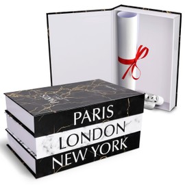 Decorative Books for Home Decor - Set of 3 Faux Coffee Table Books for Modern Home Decoration, Fake Stacked Book Set for Bookshelf, Coffee Table Decor