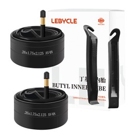 2-Pack Bicycle Inner Tubes, Schrader & Presta Valve(48mm) Durable Butyl Rubber Fits 20" 26" 27.5" 29" Tires 1.75–2.125" Wide Includes 2 Bike Tire Levers for Easy Installation (26x1.75x2.125 AV48)