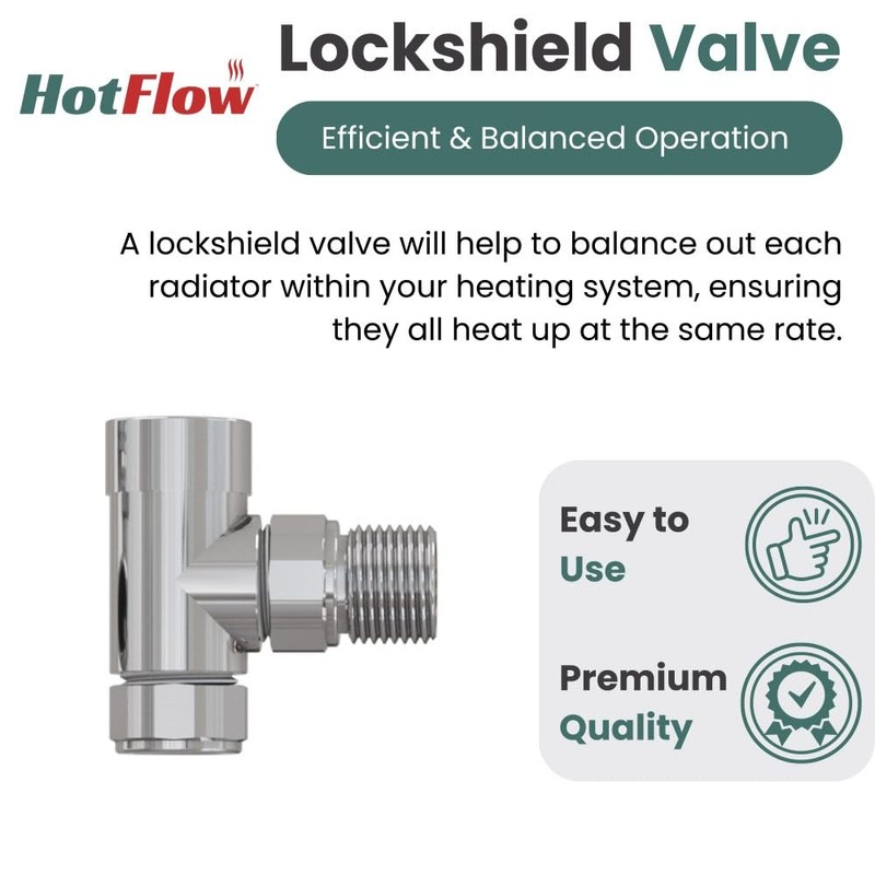 Hot Flow Chrome Marella Modern Thermostatic Radiator Valve Angled TRV.