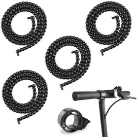 GZLFH Pack of 4 Cable Protection Tube, Spiral Cable Tube with Bicycle Bell, Cable Tube Black for Cable Management or for Hiding Cables, Scooter
