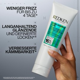 Redken Treatment zur Regeneration der Struktur von behandelten, geschädigten Locken, Mit Zitronensäure Glycin & Avocado-Öl , Silikonfrei, Vegan, Acidic Bonding Curls Leave-In Treatment, 1 x 250 ml