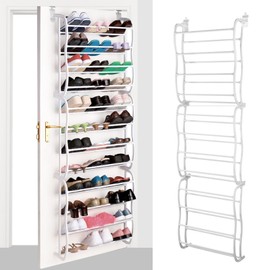 Zorpupoa 36 Pair Over The Door Shoe Rack Holder, 12 Layers Wall Hanging Shoes Closet Fancy Buying Shoes Shelf Storage Organizer Space Saving Organizer