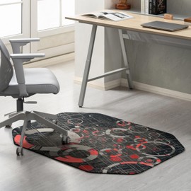 Anji Mountain Office Chair Mat for All Surfaces- Anti-Slip, Easy Rolling Office Desk Chairmat, Premium Hard Floor Protection Chairmat, Exclusively Designed for Home Offices, Refracted Red (36x48)