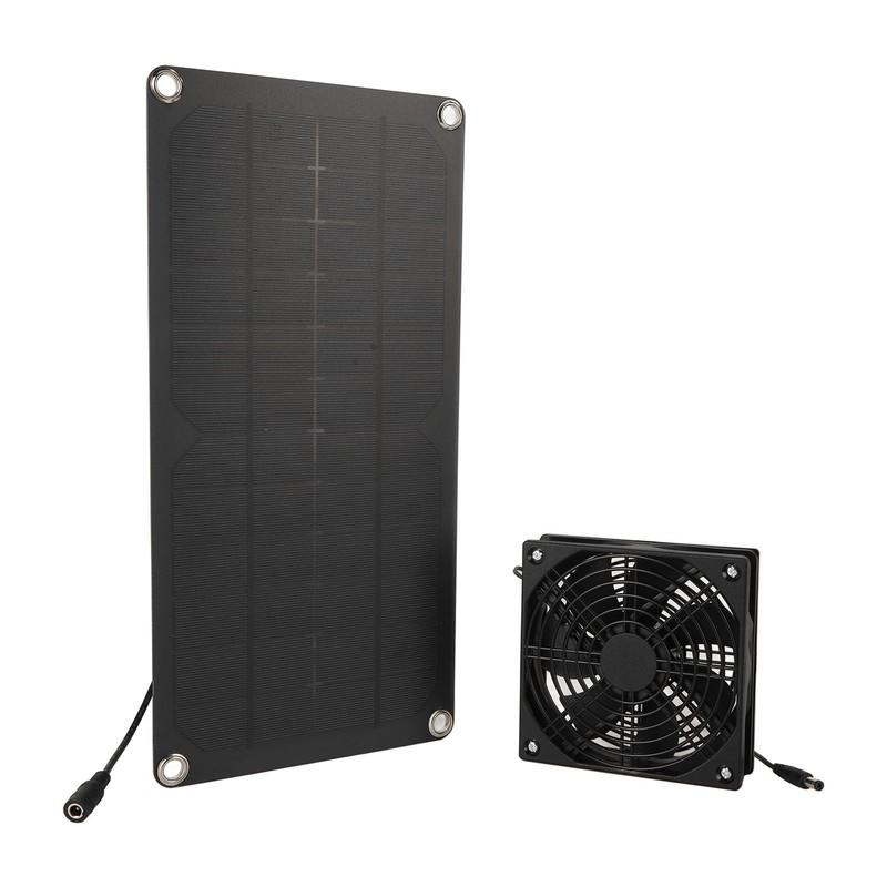 Solar Panel Fan Kit 20W Powered Mini Portable for Greenhouse