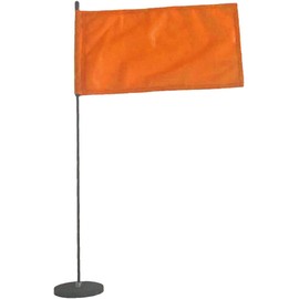 Magnetic Base Flag Holder - Hold Force 99 lbs. Flex Steel Spring Pole 16 inch (8 x 13) Orange Flag