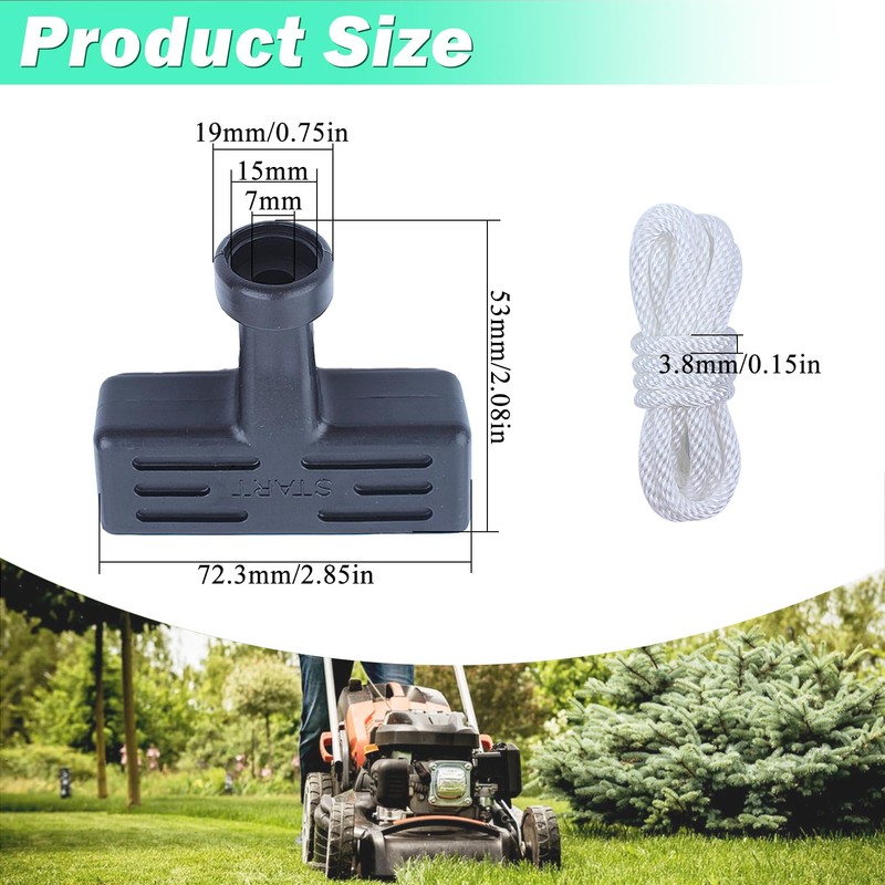 Adefol Recoil Starter Pull Handle Grip & Rope Kit for