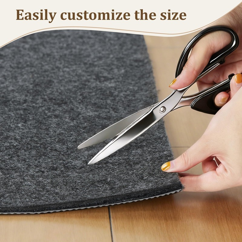 8x10 Ft Non Slip Rug Pad, Dual Surface Felt and