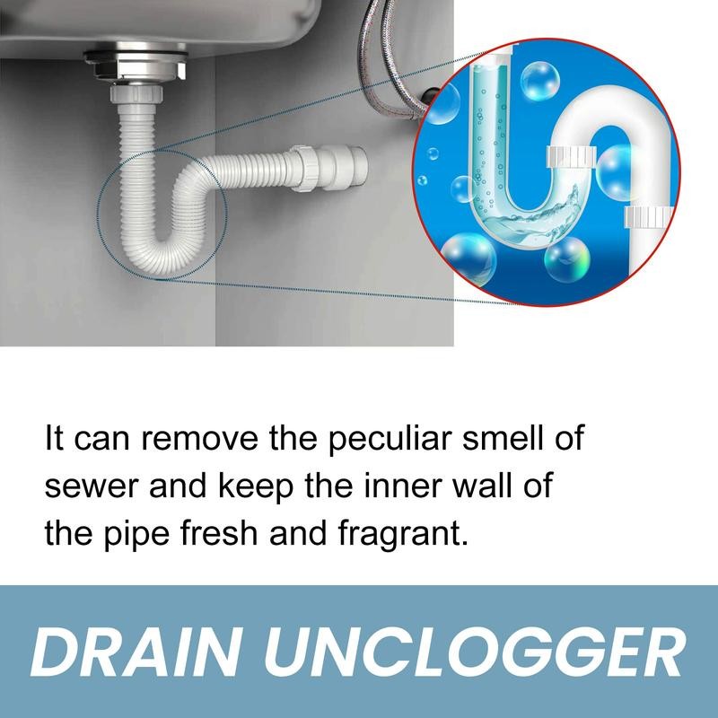 Jue-Fish Pipe Dredge Deodorant, Magic Powder Drain Clog Remover, Pipe