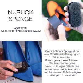 Cocciné - Mini Shoe Nubuck Sponge for Suede Care Perfect for Cleaning, Removing Dust and Refreshing the Surface Structure Suede Leather, Nubuck Leather, Shoes