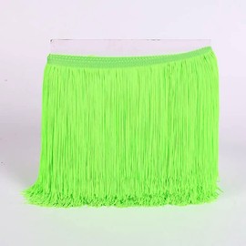 YYCRAFT 10 Yards 6 Inch Wide Tassel Curtain Fringe Trim by The Yard for DIY Sewing Crafts Clothing Curtains Decoration-Neon Green
