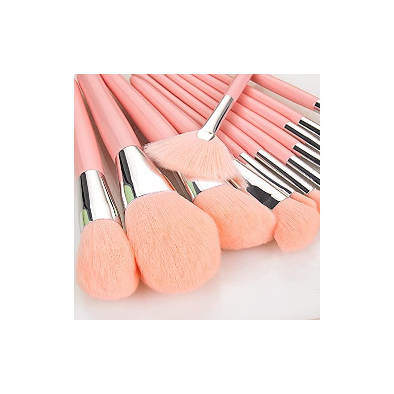 Set profesional de 12 piezas brochas para maquillaje (Coral Pink)