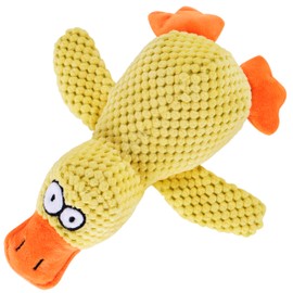 Tamu style Calming Yellow Duck Dog Toy – 11 Inch, Plush, Squeaky, Silly Face, Composite Fabric, Embroidered Eyes for Small and Medium Dogs