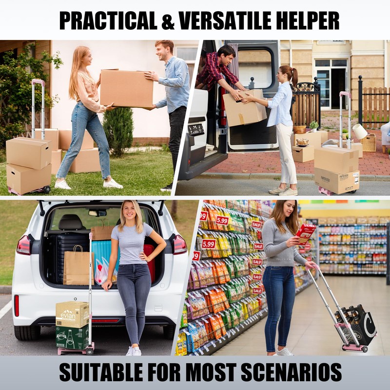 YADUFA Mini Small Folding Hand Truck Dolly with 2 Tank