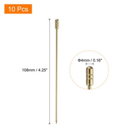 sourcing map 10Pcs Stainless Steel Cocktail Toothpicks, 4.25 Inch Metal Cocktail Picks Fruit Sticks Reusable Long Martini Picks Cocktail Skewers for Party Drinks Appetizer, Gold Cylinder