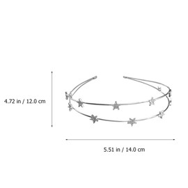 Beaupretty Star Headband,Romantic Star Crystal Rhinestone Tiara Crown Bridal Wedding Headpiece for Women Girls (Silver)