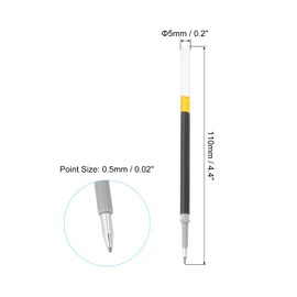 PATIKIL Retractable Gel Pen Refills, 60 Pack Black Rollerball Gel Ink Pens Refills Bulk Set, 0.5mm Fine Point for Office Home Writing